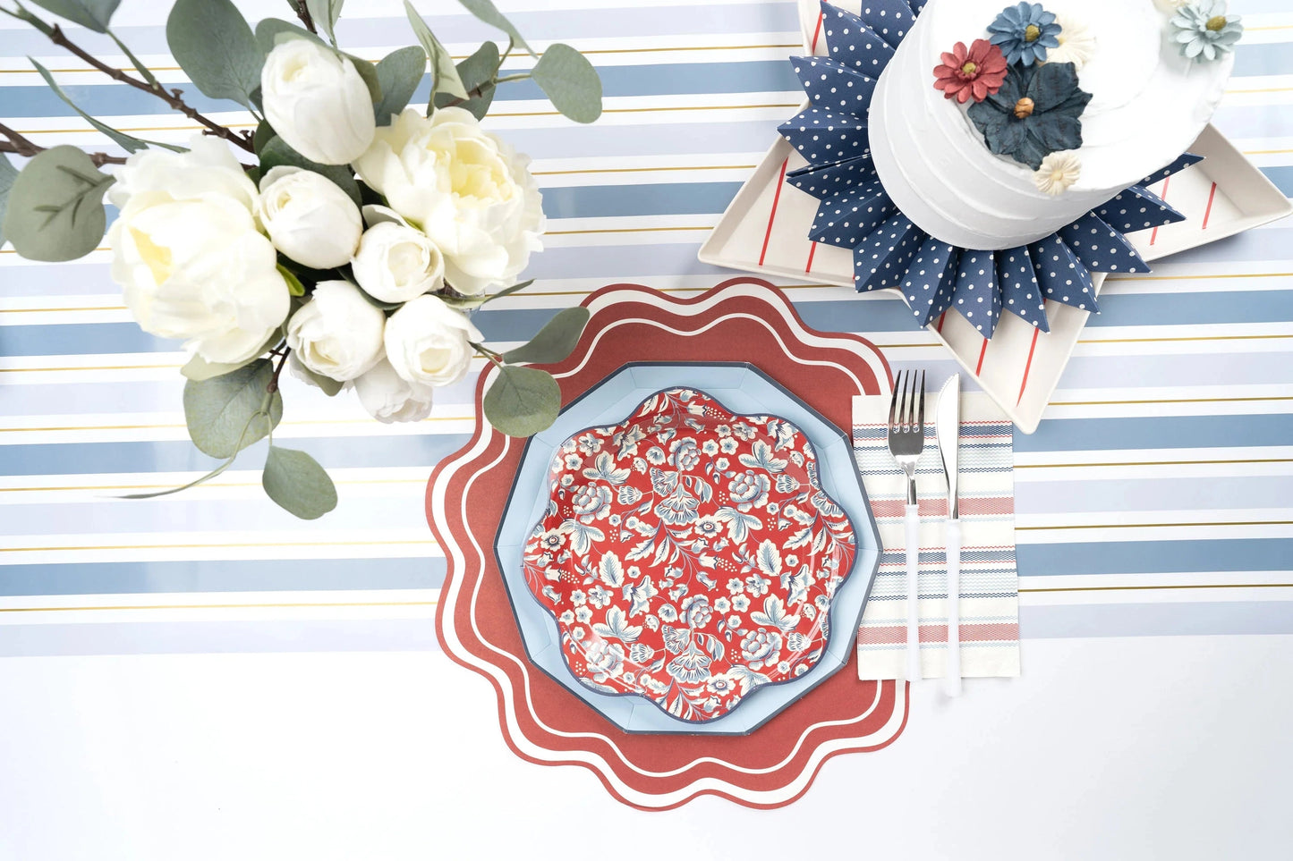 Blue Striped Table Runner
