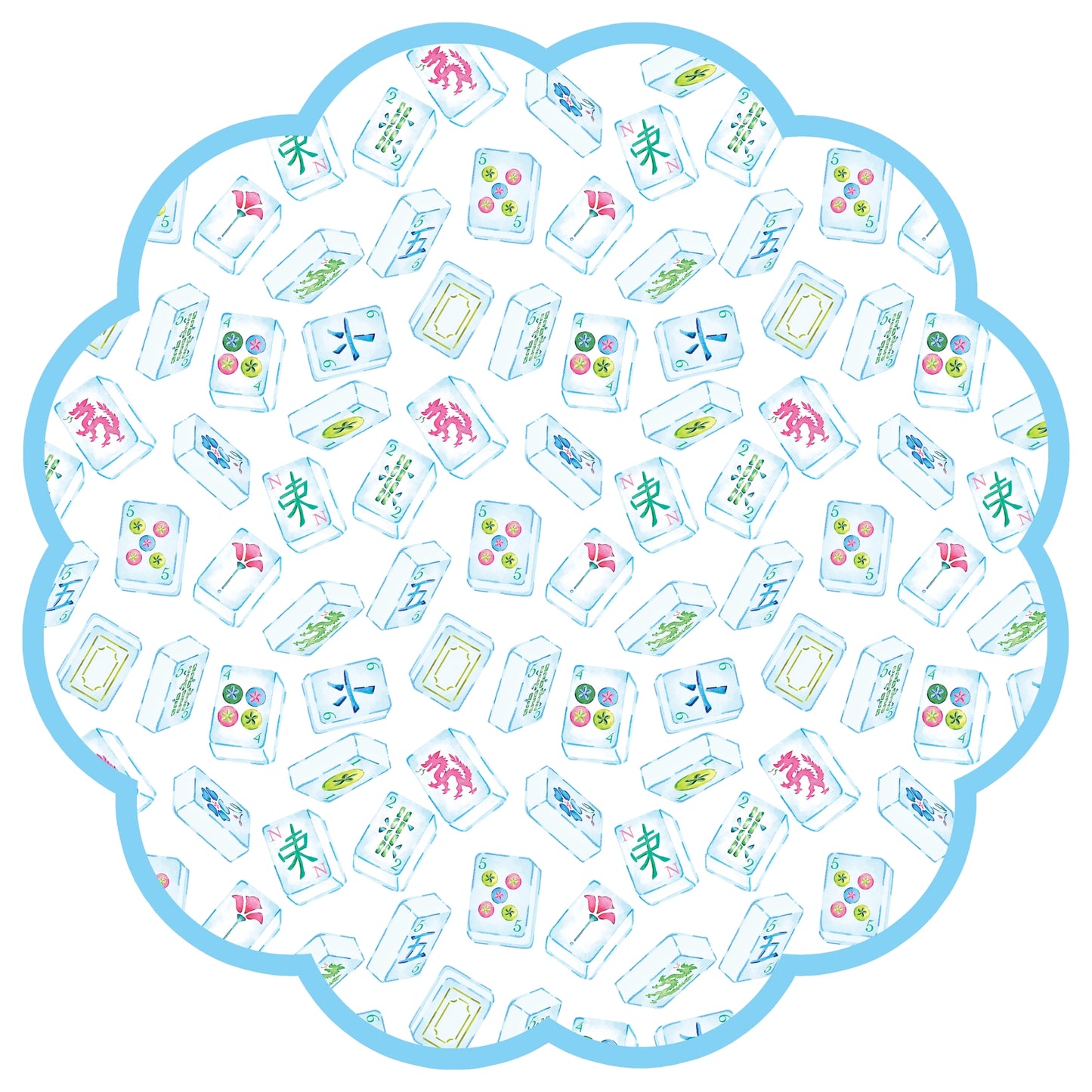Mahjong Scalloped Placemats