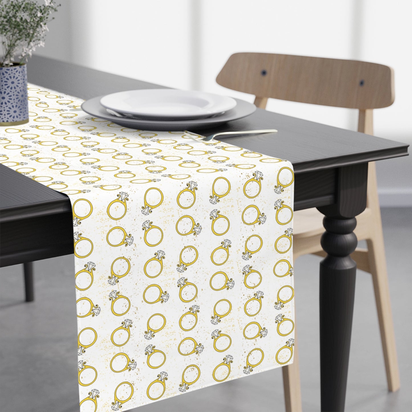 Gold Wedding Ring Table Runner