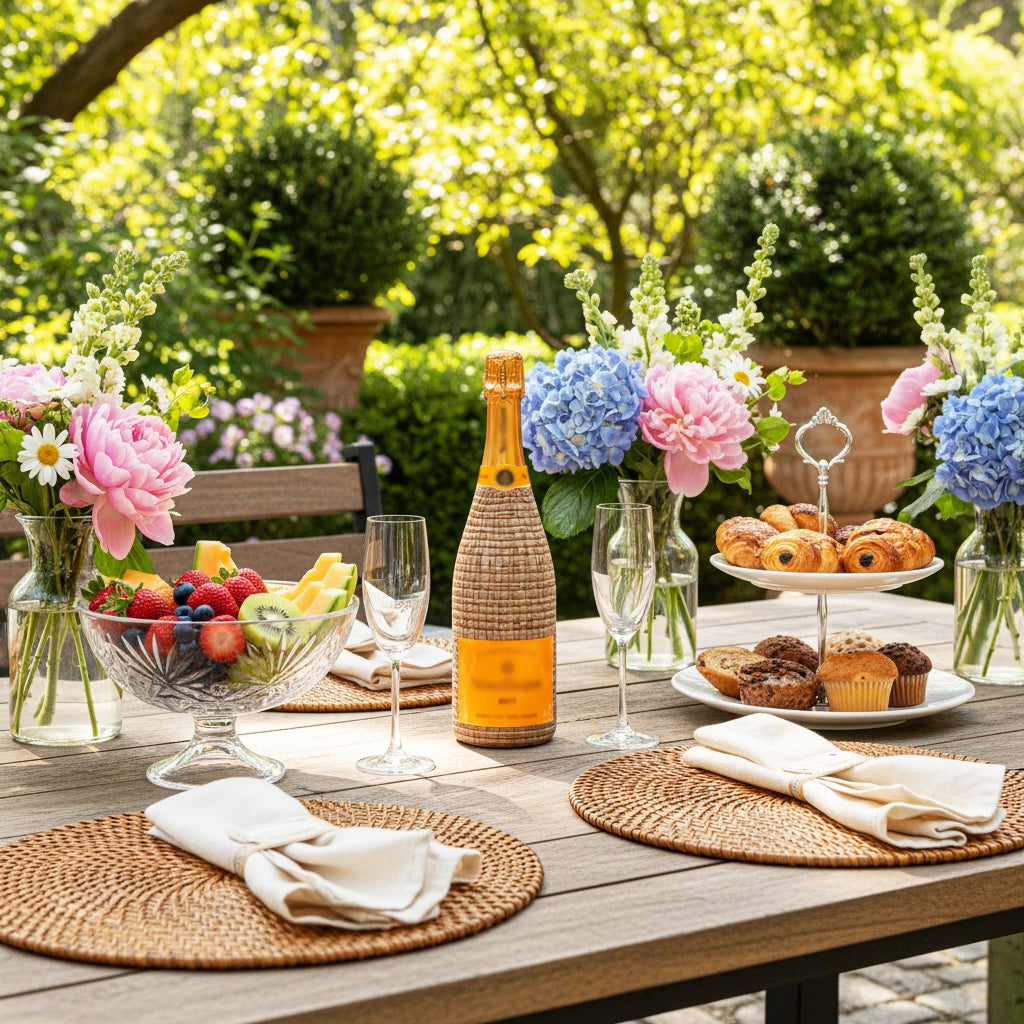 Beau Bottles Honey Rattan Weave - Veuve Edition