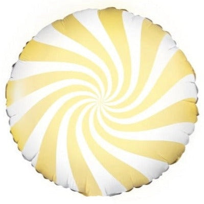 18" Light Yellow Swirl Candy Mylar
