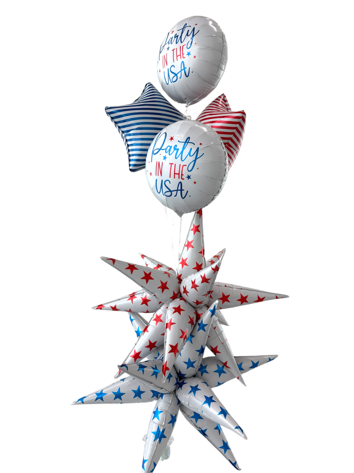 18" Blue Stripe Star Mylar