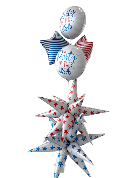 18" Blue Stripe Star Mylar