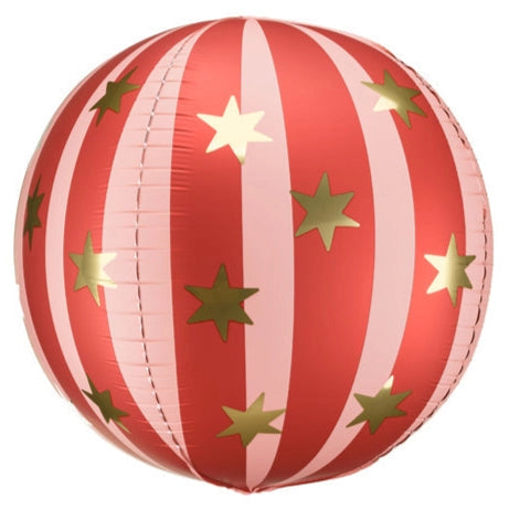 16" Red Starry Orb Mylar