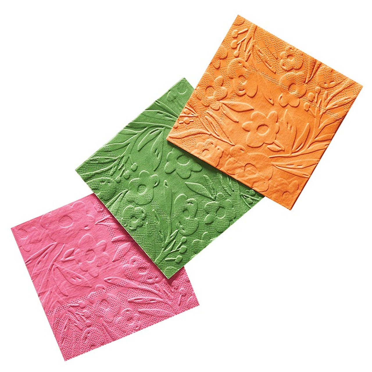 Embossed Flowers Cocktail Napkins