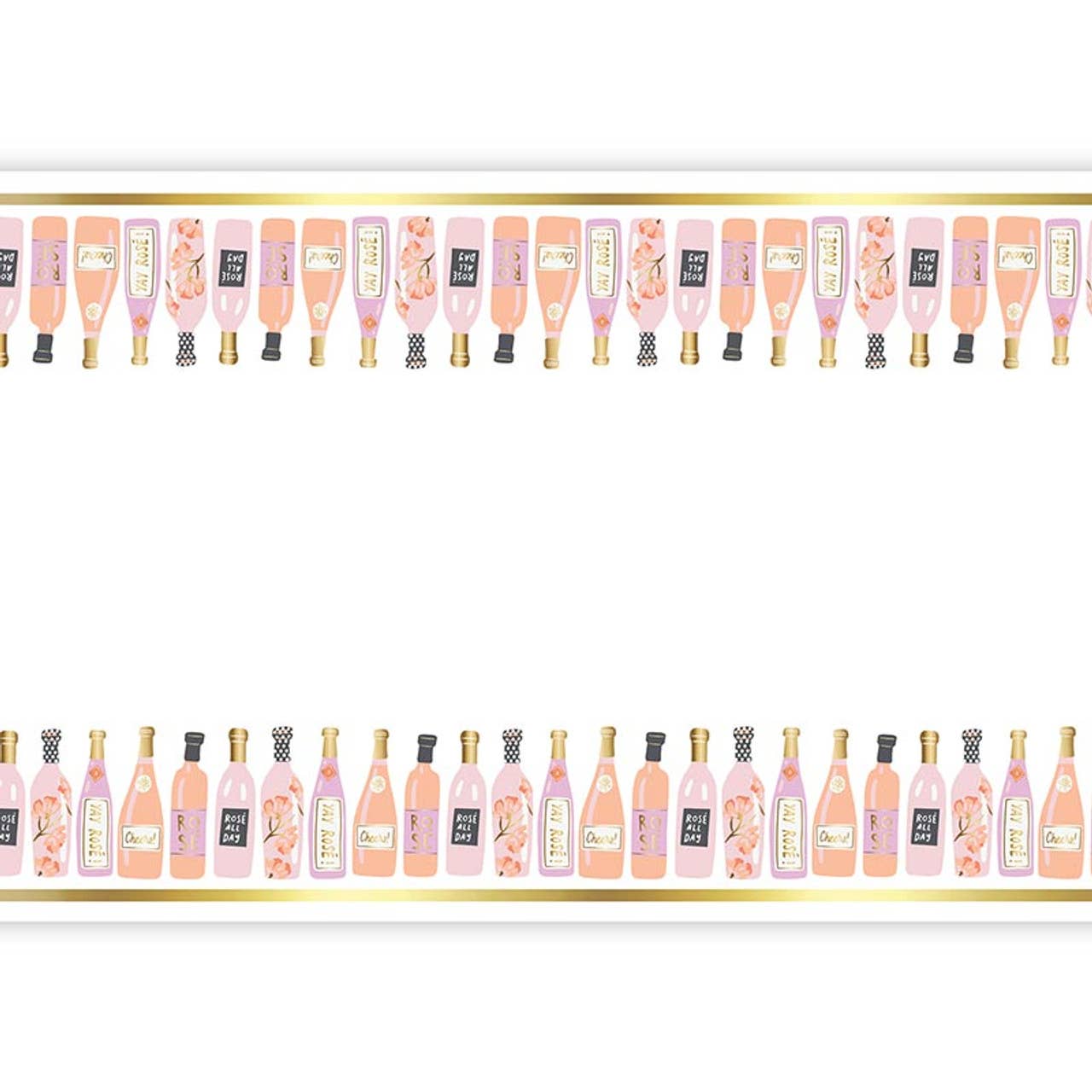 Foil Table Runner - Champagne Bottles: Paper / 18" W x 25' L