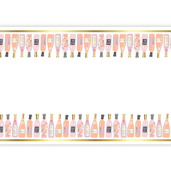 Foil Table Runner - Champagne Bottles: Paper / 18" W x 25' L