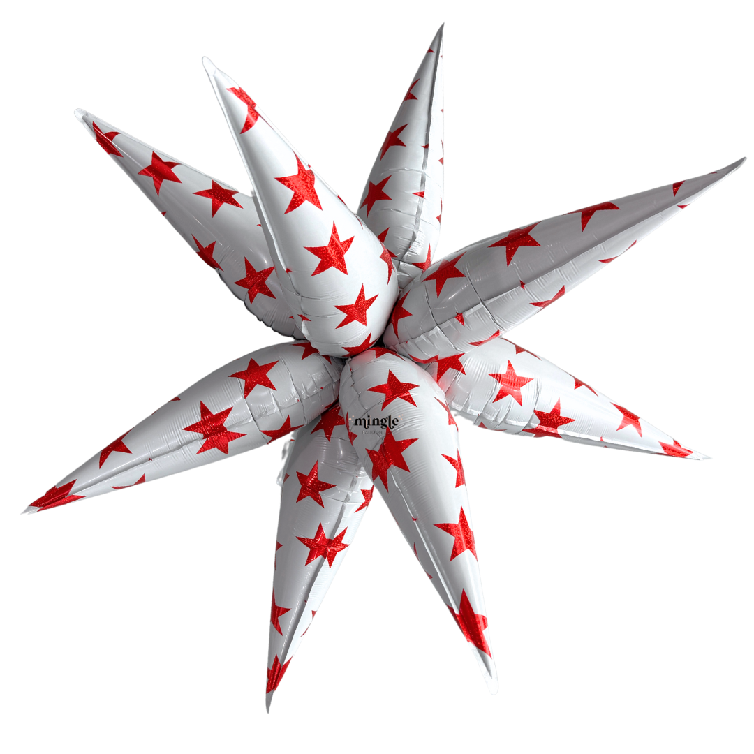 32" Red Sparkle Star Starburst