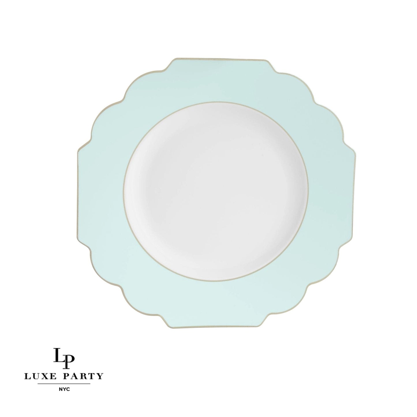 Scalloped Mint Plastic Dinner Plates