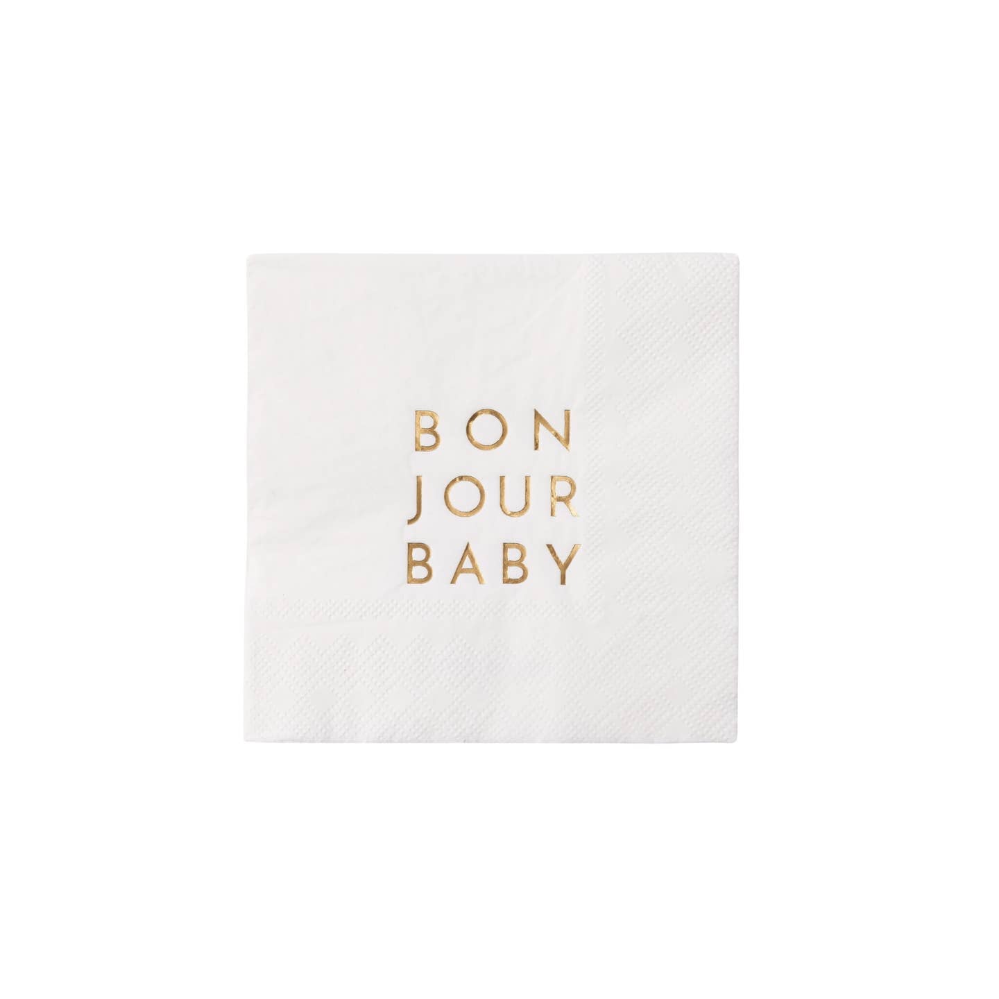 Bonjour Baby Blanc White Cocktail Napkins