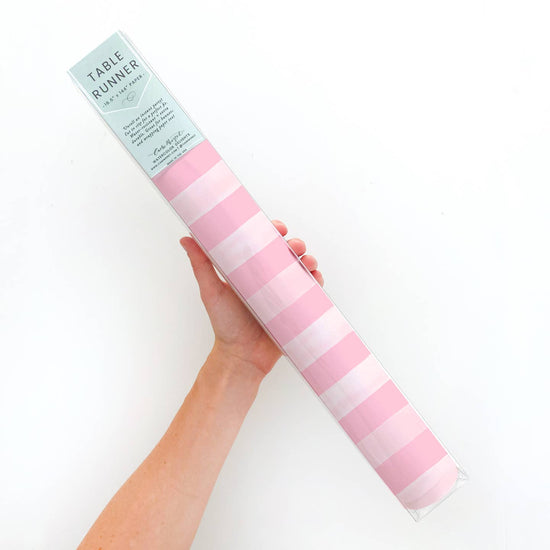 Pretty Pink Stripe Table Runner
