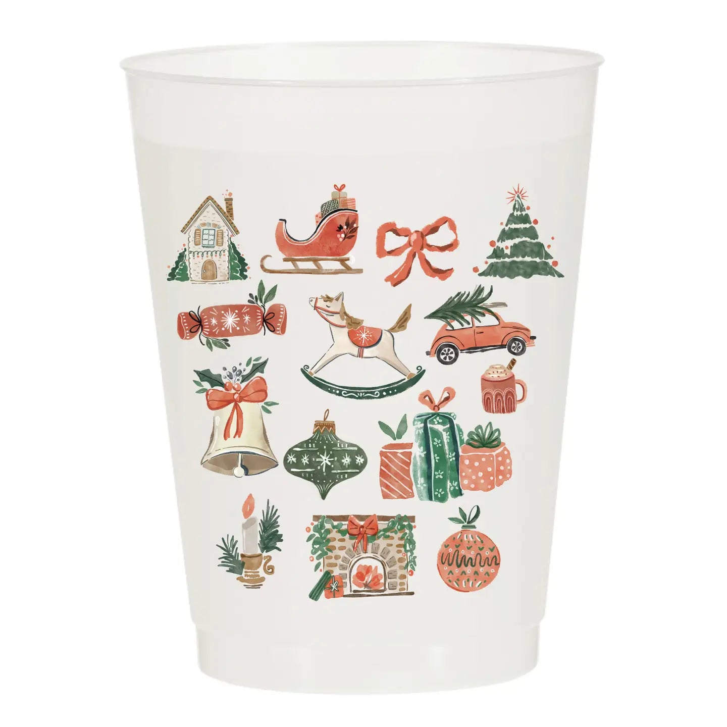 Vintage Christmas Ornaments Frosted Cups