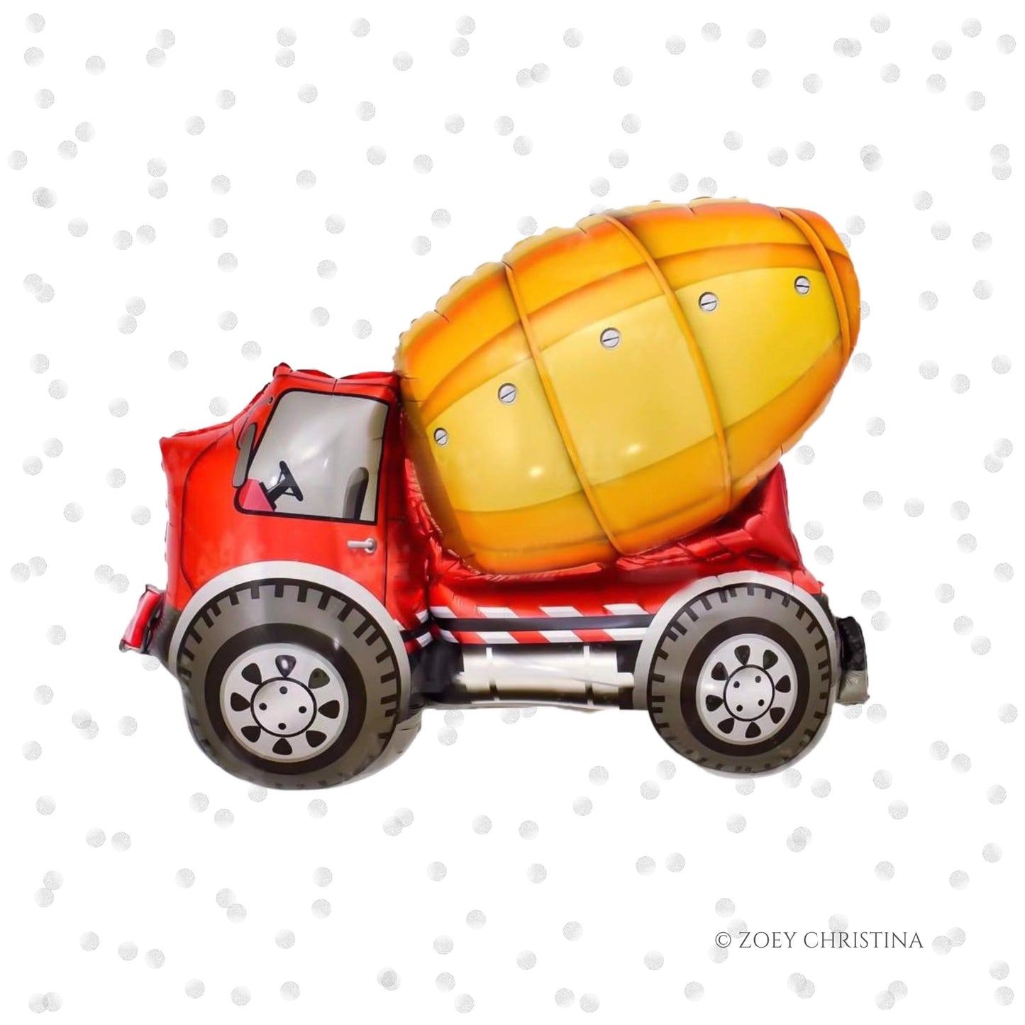 32" Cement Truck Construction Mylar