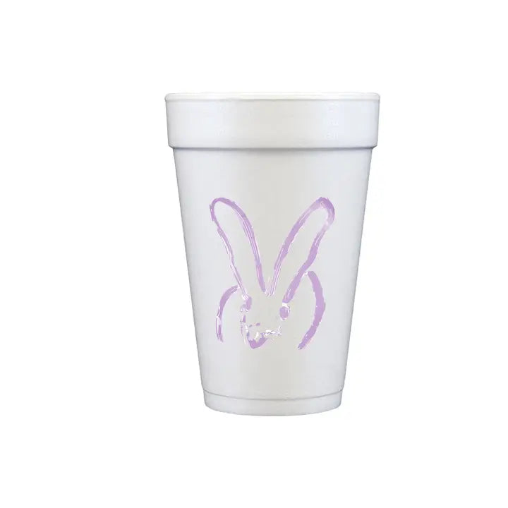 Purple Bunny Foam Cups