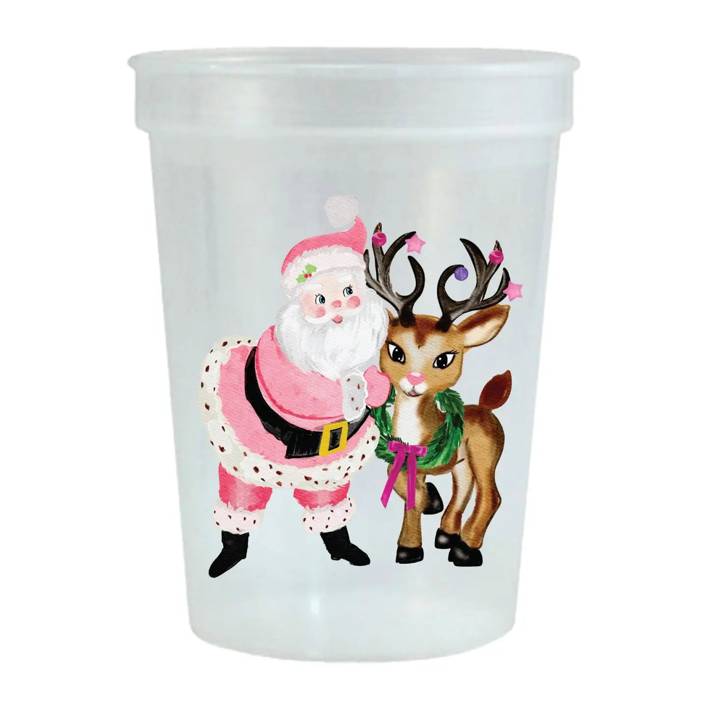 Pink Santa Stadium Cups
