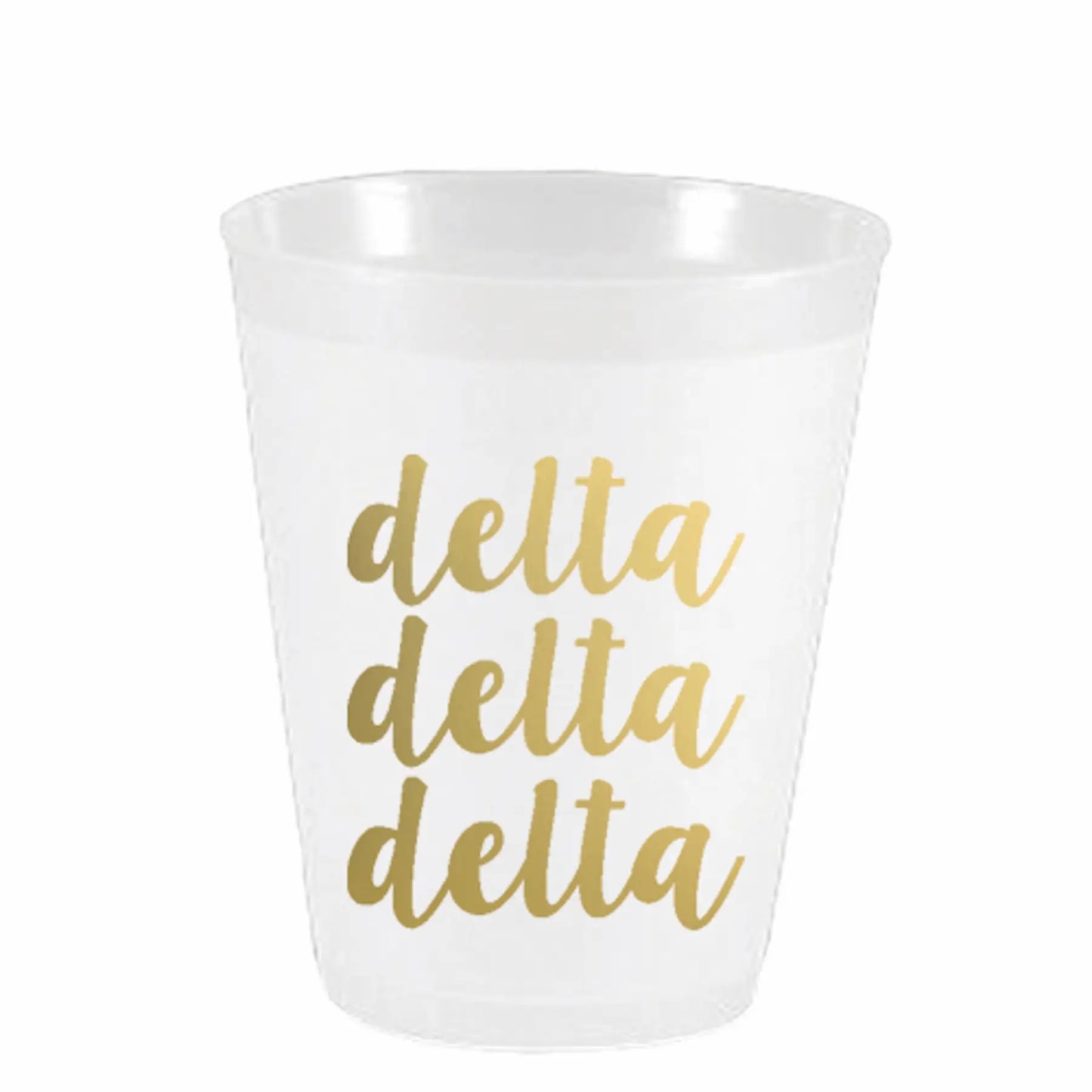 Gold Script Tri Delta Frosted Cups