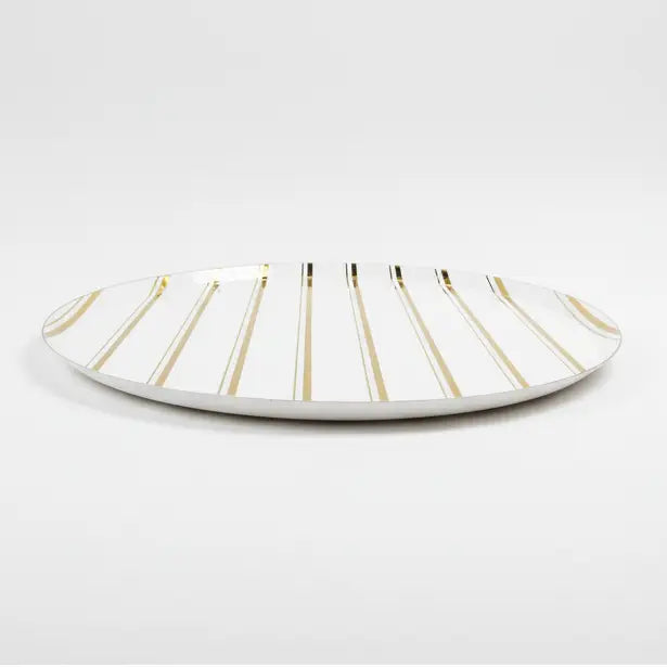Golden Stripes Dinner Plates