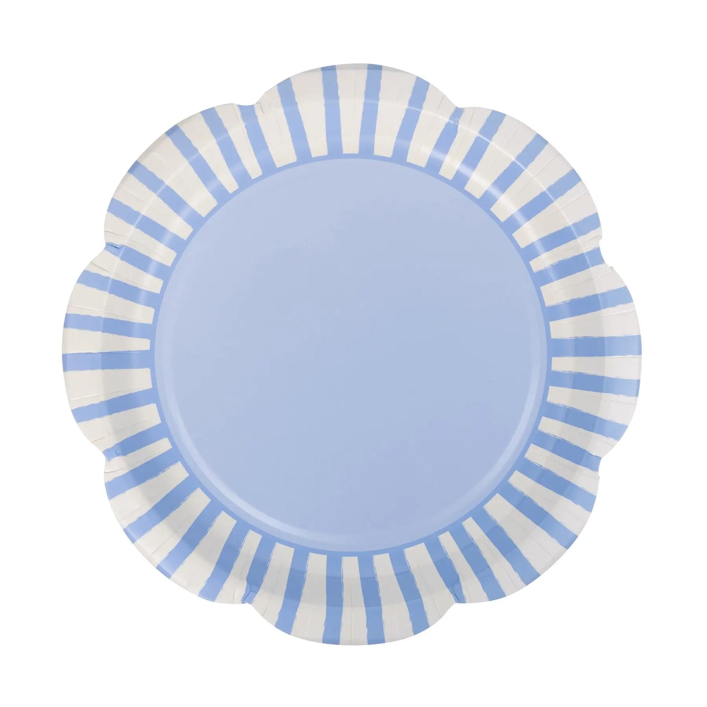Blue Striped Scallops Plate