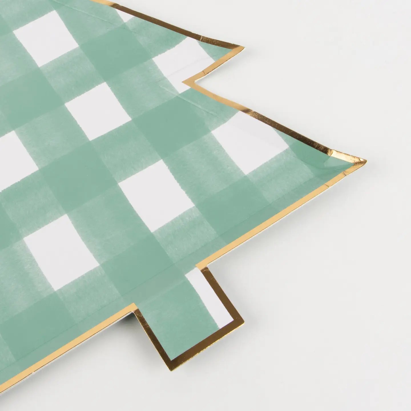 Green Gingham Tree Plates