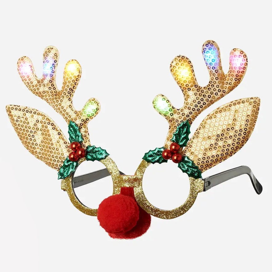 Lit Reindeer / Christmas Tree Glasses