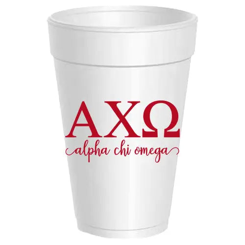 Alpha Chi Omega Foam Cups