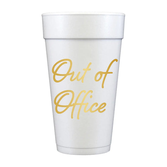 Out Of The Office Gold Foam Cups