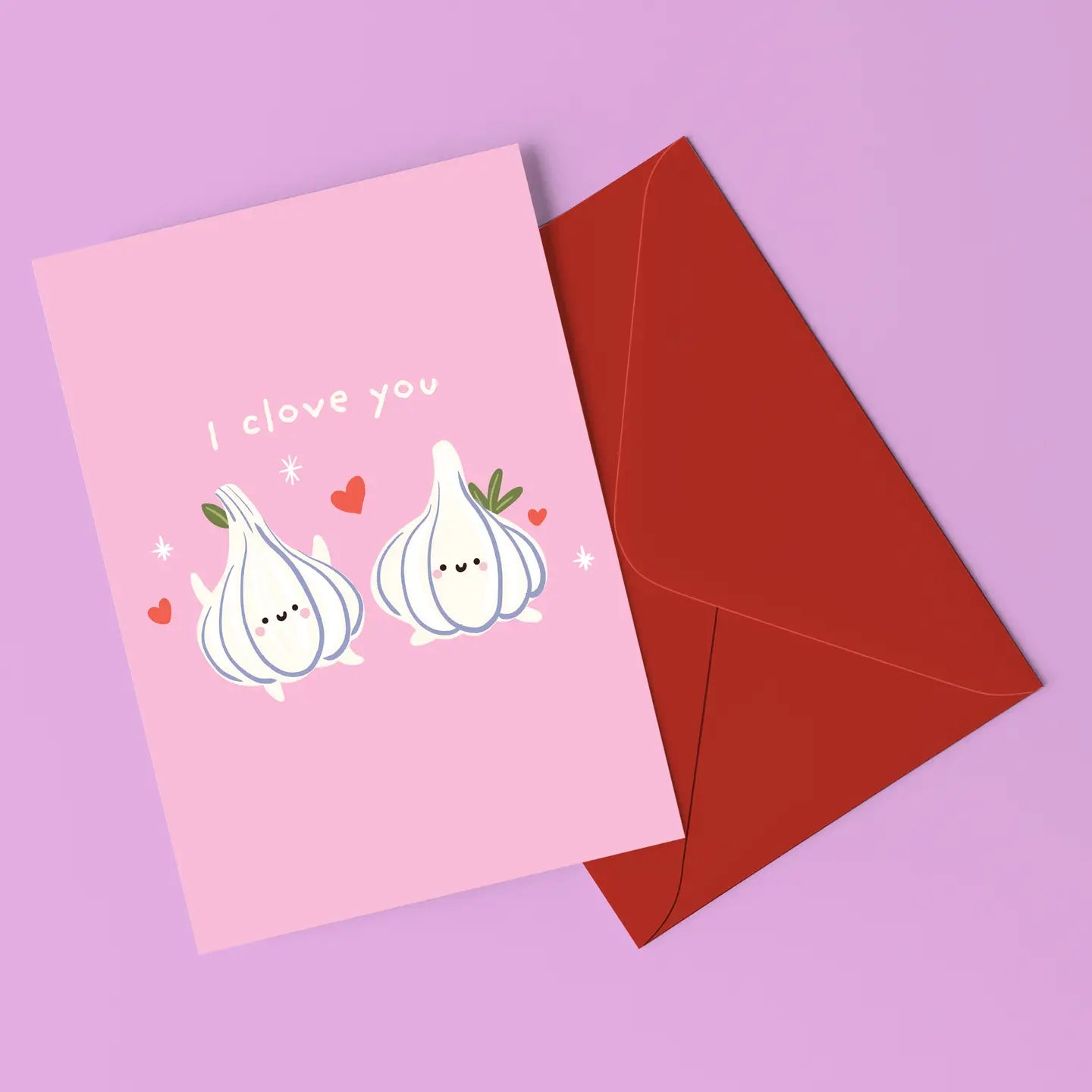 I Clove You Card with Stickers