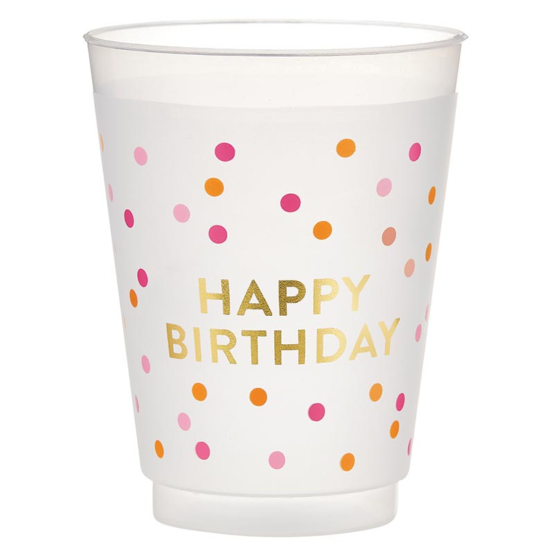 Pink Dot Birthday Frost Cups