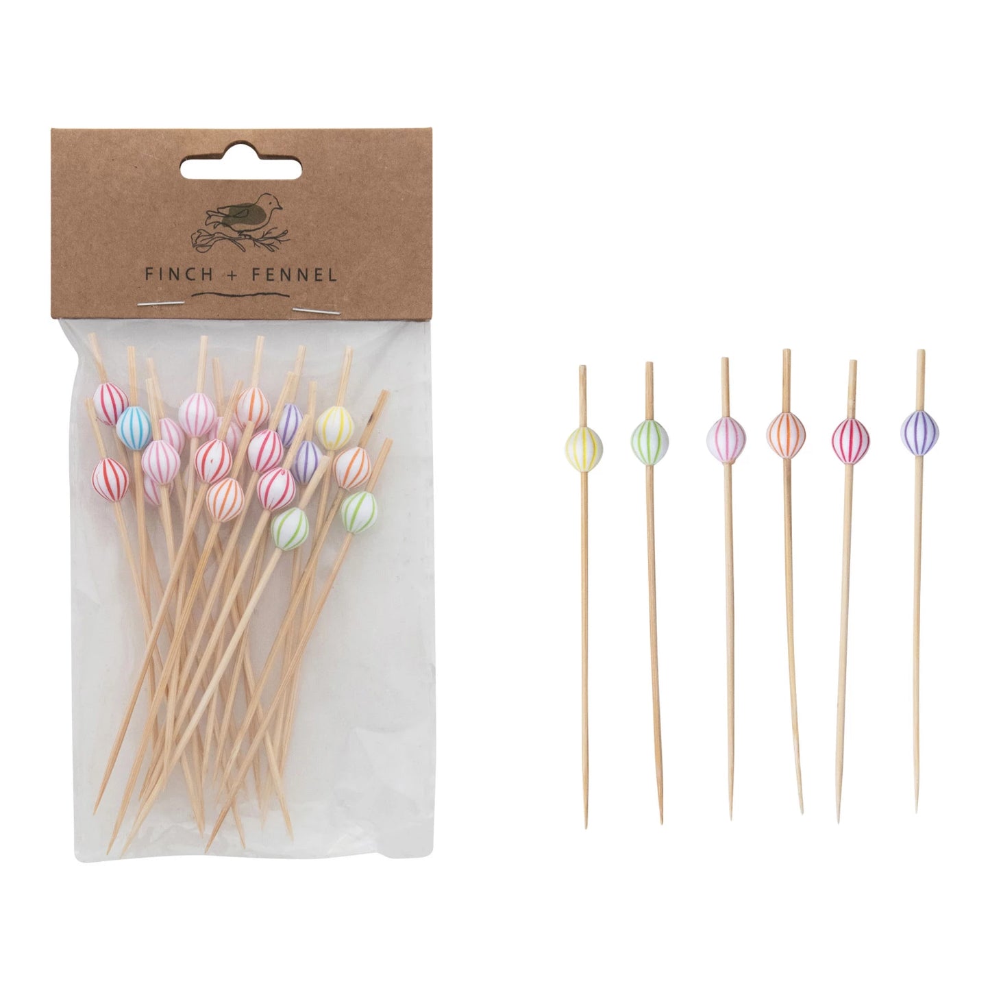 Stripe Ball Bamboo Skewers