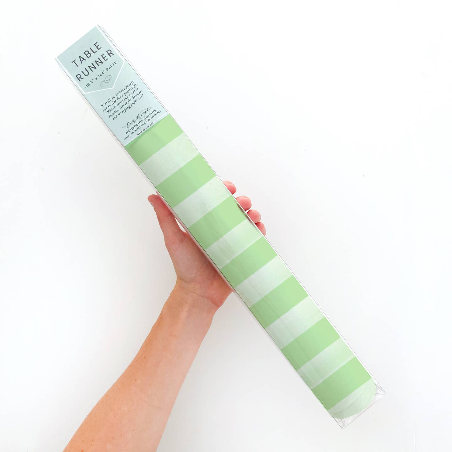 Garden Green Stripe Table Runner