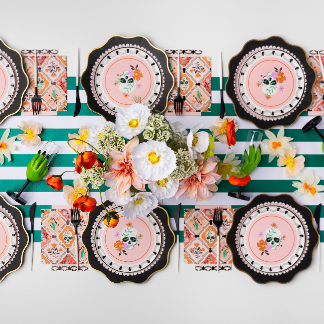 Emerald Green Stripe Table Runner