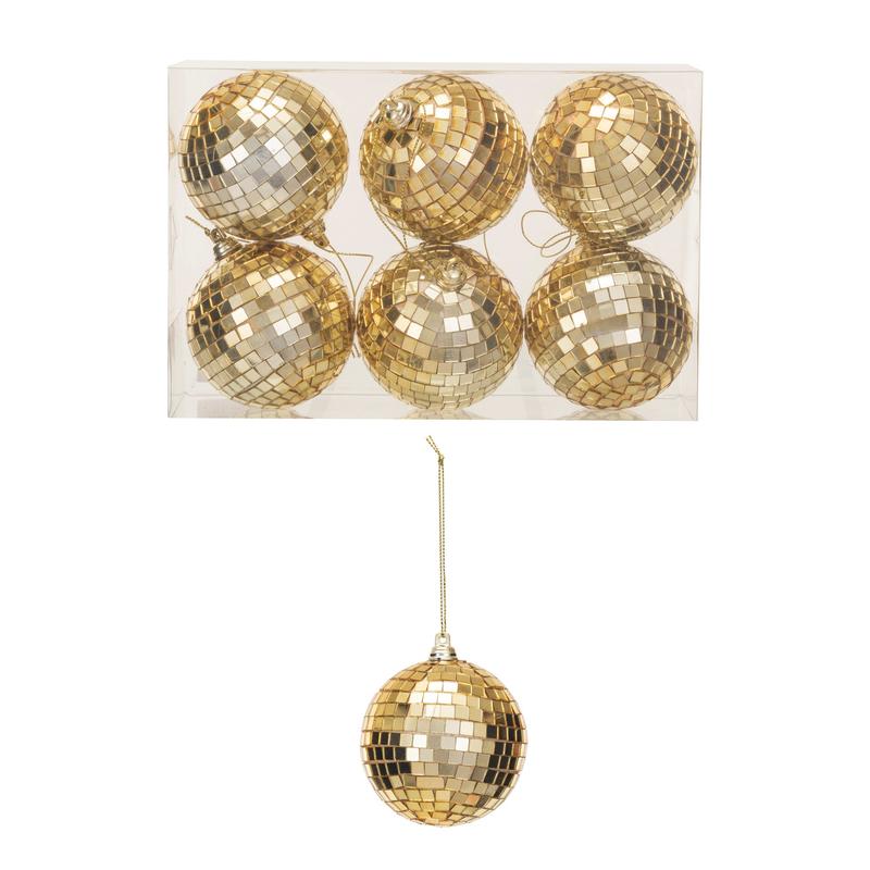 3" Disco Ball Ornaments, 6 pack