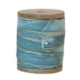 Velvet Ribbon on Wood Spool - Blues