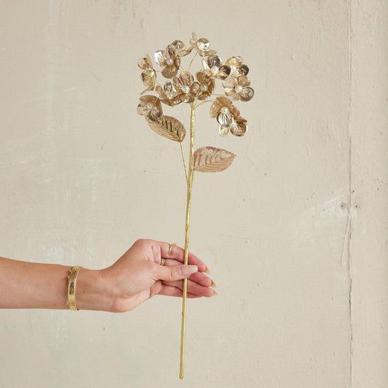 Pink & Gold Metallic Faux Flower Pick