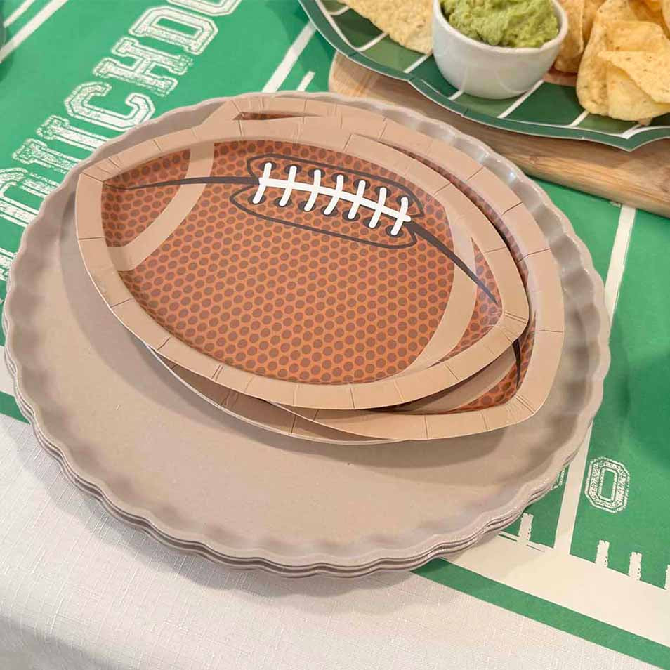 Die Cut Football Salad Plates