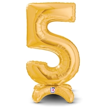 Gold Stand Up Number Balloons 25"