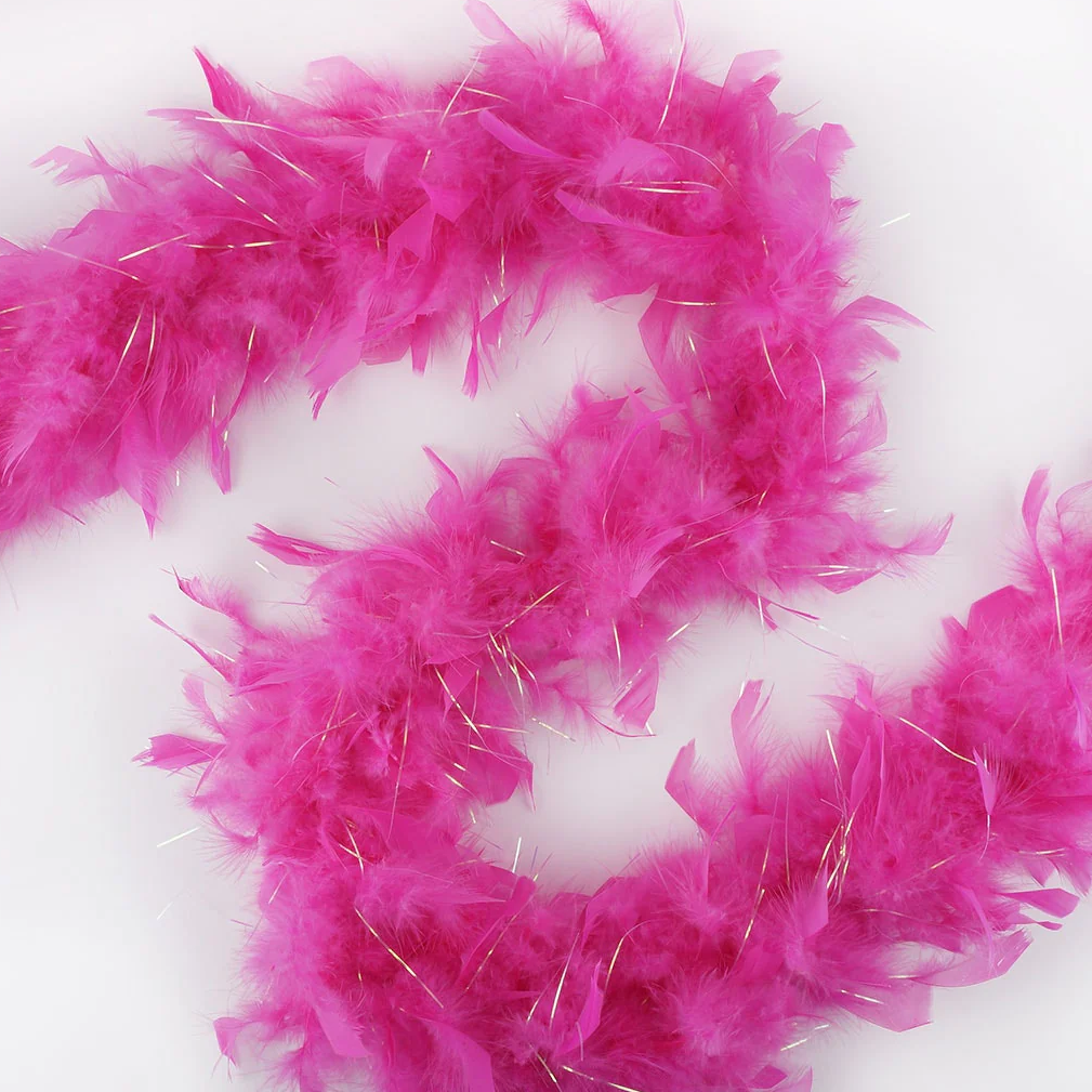 Hot Pink Boa with Silver Tinsel