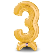 Gold Stand Up Number Balloons 25"