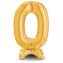 Gold Stand Up Number Balloons 25"
