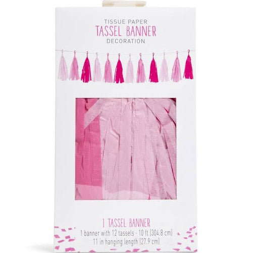 Shades of Pink Tassel Banner