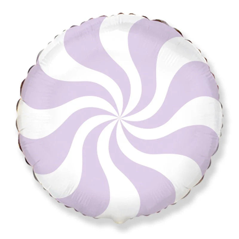 18" Pastel Lilac Striped Candy Mylar