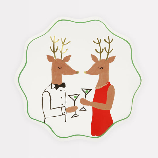 Mr. & Mrs. Reindeer Side Plates