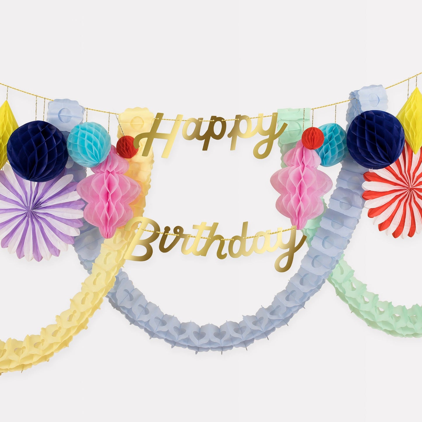 Happy Birthday Honeycomb Garland