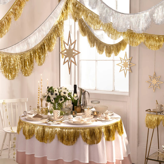Glitter Wooden Star Decorations