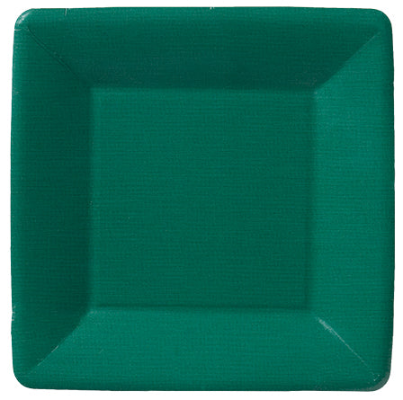 Dark Green Linen Square Dessert Plate