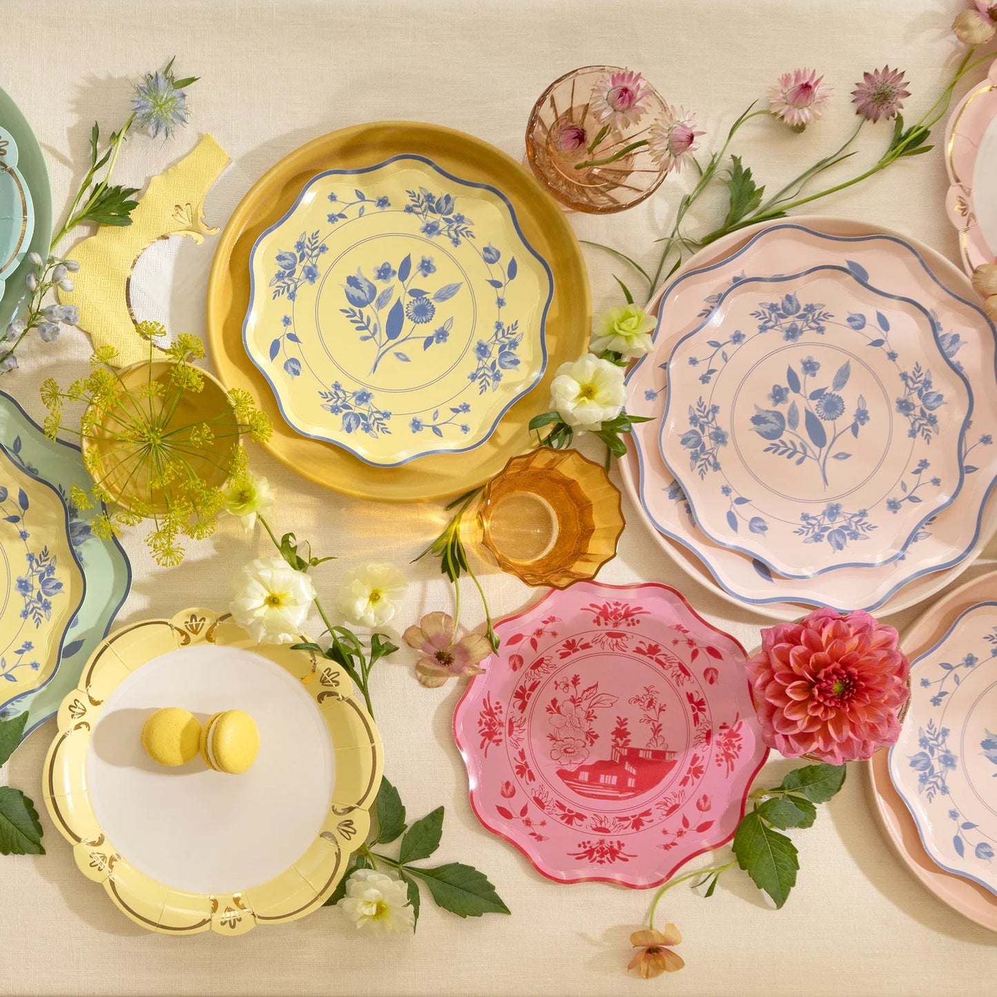 Pink Vintage Botanical Side Plates