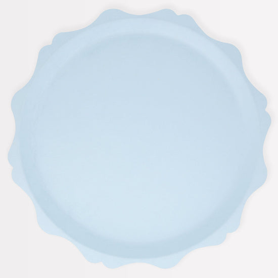 Blue Decorative Edge Compostable Dinner Plates
