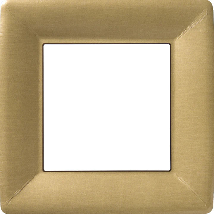 Gold Linen Square Dinner Plates