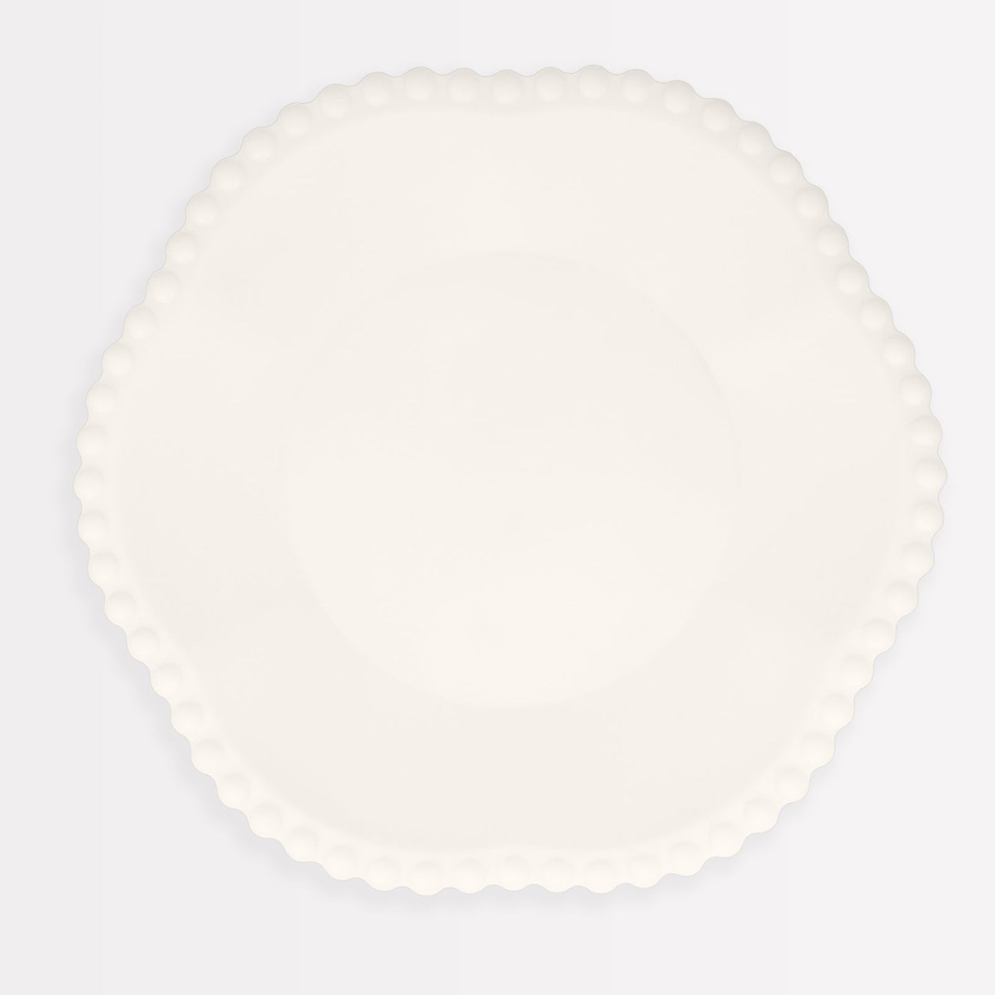Cream Dot Edged Flower Compostable Dinner Plates
