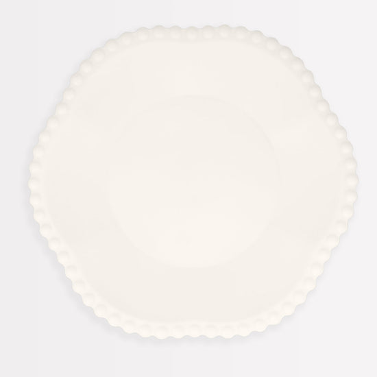 Cream Dot Edged Flower Compostable Dinner Plates